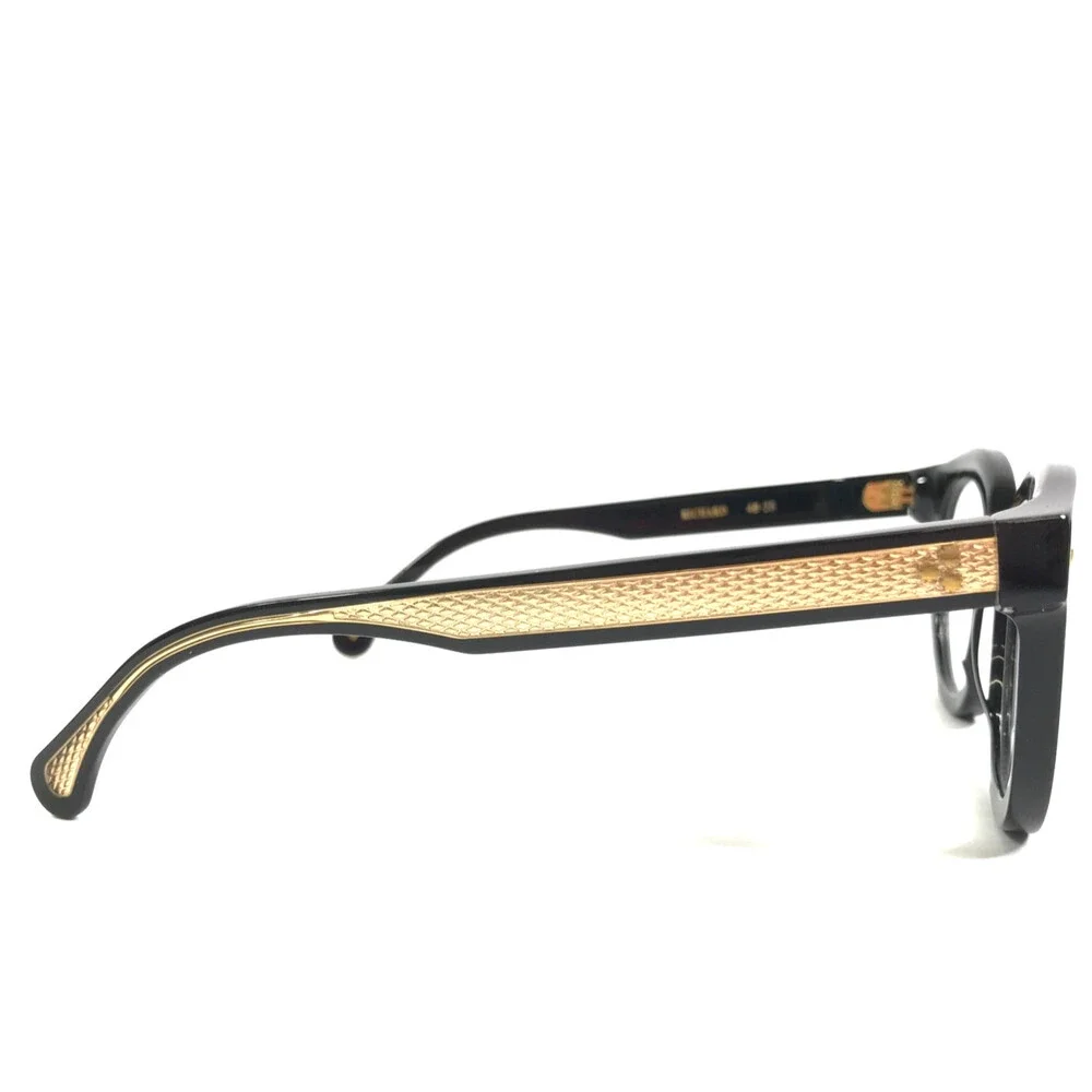 Alfred Kerbs Eyeglasses Frames RICHARD BK Shiny Black Gold Round 48-25-140